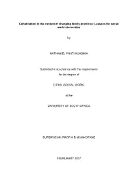 Cohabitation in the Context of Changing Family Practices: Lessons for Social Work Intervention
