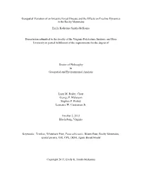 Geospatial Variation of an Invasive Forest Disease and the Effects on Treeline Dynamics in the Rocky Mountains