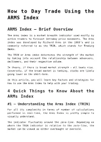 How to Day Trade Using the ARMS Index