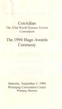 Hugo Ceremony Program