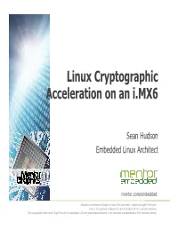 Linux Cryptographic Acceleration on an I.MX6