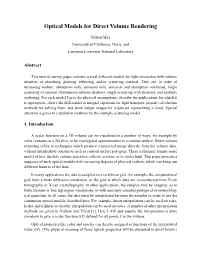 Optical Models for Direct Volume Rendering