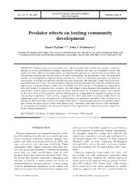 Predator Effects on Fouling Community Development