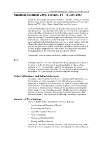 Smalltalk Solutions 2003 Report