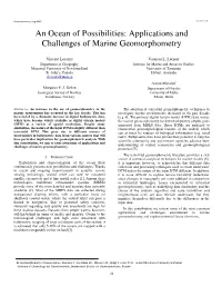 Applications and Challenges of Marine Geomorphometry
