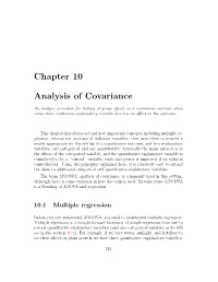 Chapter 10 Analysis of Covariance