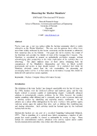 Dissecting the 'Hacker Manifesto'