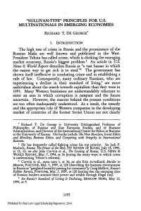 Sullivan-Type Principles for U.S. Multinationals in Emerging
