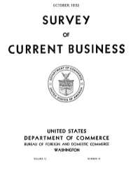 Survey of Current Business October 1932