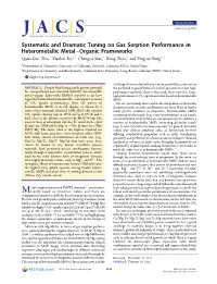 Systematic and Dramatic Tuning on Gas Sorption Performance In