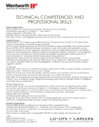 Technical Competencies and Professional Skills