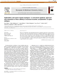 A Convenient Synthetic Approach and Estimation of Their Affinity at Neuronal Nicotinic
