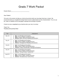Grade 7 Work Packet