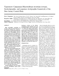 Uppermost Campanian–Maestrichtian Strontium Isotopic, Biostratigraphic, and Sequence Stratigraphic Framework of the New Jersey Coastal Plain