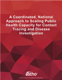 A Coordinated, National Approach to Scaling Public Health Capacity for Contact Tracing and Disease Investigation