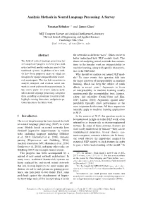 Analysis Methods in Neural Language Processing: a Survey