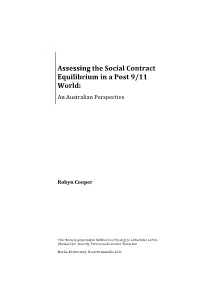 Assessing the Social Contract Equilibrium in a Post 9/11 World: an Australian Perspective