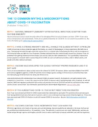 Common Myths and Misconceptions About the COVID-19 Vaccine