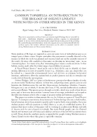 Common Topshells: an Introduction to the Biology of Osilinus Lineatus with Notes on Other Species in the Genus