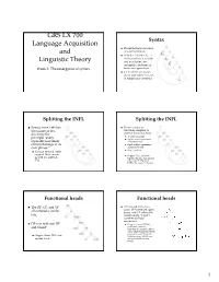 GRS LX 700 Language Acquisition and Linguistic Theory