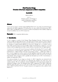Hash Function Design Overview of the Basic Components in SHA-3 Competition