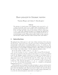 Hasse Principle for Kummer Varieties