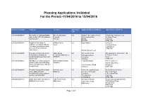 Planning Applications Validated for the Period:-11/04/2016 to 15/04/2016