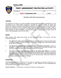 Policy 804 FIRST AMENDMENT PROTECTED ACTIVITY