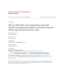 Survey of the Fatty Acid Composition of Peanut (Arachis Hypogaea) Germplasm and Characterization of Their Epoxy and Eicosenoic Acids Earl G