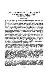 The Application of Constitutional Standards of Protection to Probation*