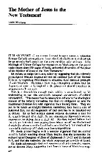 The Mother of Jesus in the New Testament