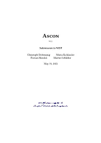 Ascon V1.2. Submission to NIST