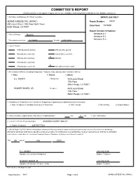 Committee's Report