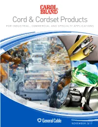 Cord & Cordset Products