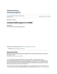 Creating Volatility Support for Freebsd