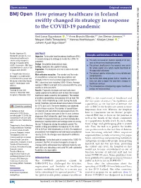 How Primary Healthcare in Iceland Swiftly Changed Its Strategy in Response to the COVID-19 Pandemic