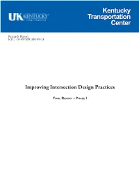 Improving Intersection Design Practices -- Final
