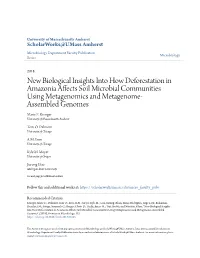 New Biological Insights Into How Deforestation in Amazonia Affects Soil Microbial Communities Using Metagenomics and Metagenome- Assembled Genomes Marie E
