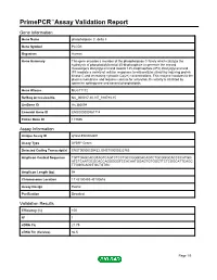 Primepcr™Assay Validation Report