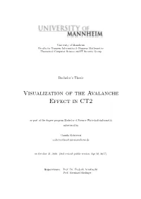 Visualization of the Avalanche Effect in CT2