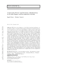 A Systematic Review and Taxonomy of Explanations in Decision Support and Recommender Systems