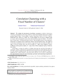 Correlation Clustering with a Fixed Number of Clusters∗