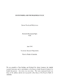 Inventories and the Business Cycle