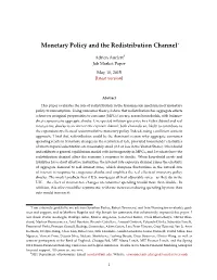 Monetary Policy and the Redistribution Channel∗