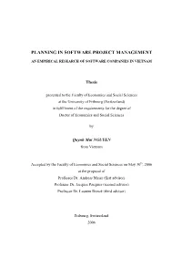 Planning in Software Project Management