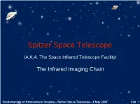 The Spitzer Space Telescope and the IR Astronomy Imaging Chain