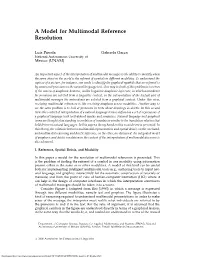 A Model for Multimodal Reference Resolution