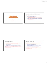 Blood Transfusion Services Part 1