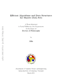 Efficient Algorithms and Data Structures for Massive Data Sets