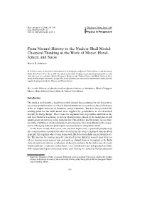 From Natural History to the Nuclear Shell Model: Chemical Thinking in the Work of Mayer, Haxel, Jensen, and Suess